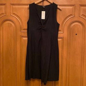 NWT Eileen Fisher $228 twist from black stretch crepe dress XL